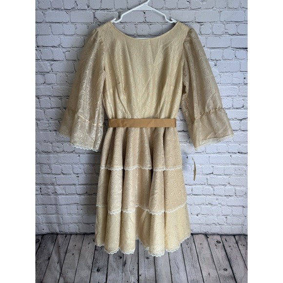 VTG 80's Western Cowgirl Rodeo Square‎ Dance Tiered Eyelet Dress Sz Small NWT - Picture 1 of 16